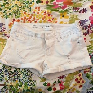 White jean shorts
